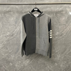 톰브라운 배색 집업 후드