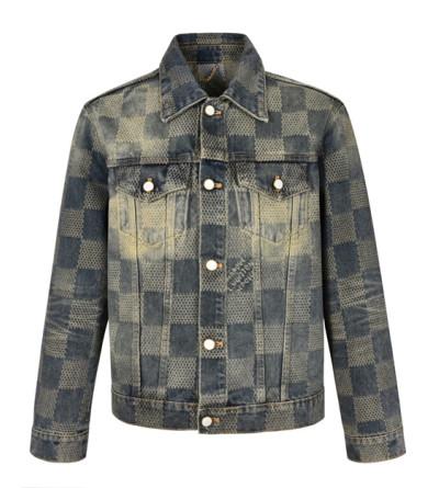 루이비통 체크 빈티지 데님 자켓