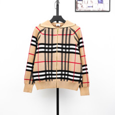 버버리 체크 집업 후드