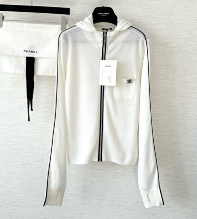 샤넬 스몰로고 집업 후드