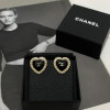 샤넬 블랙 에나멜 하트 귀걸이