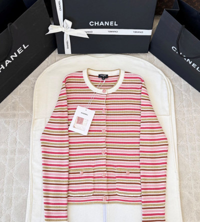 샤넬 스트라이프 니트 가디건