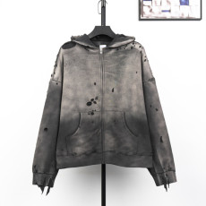 세인트미카엘 데미지 집업 후드