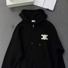 셀린느 니트 집업 후드