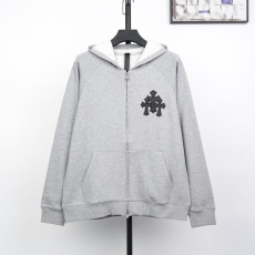 크롬하츠 가죽패치 집업 후드